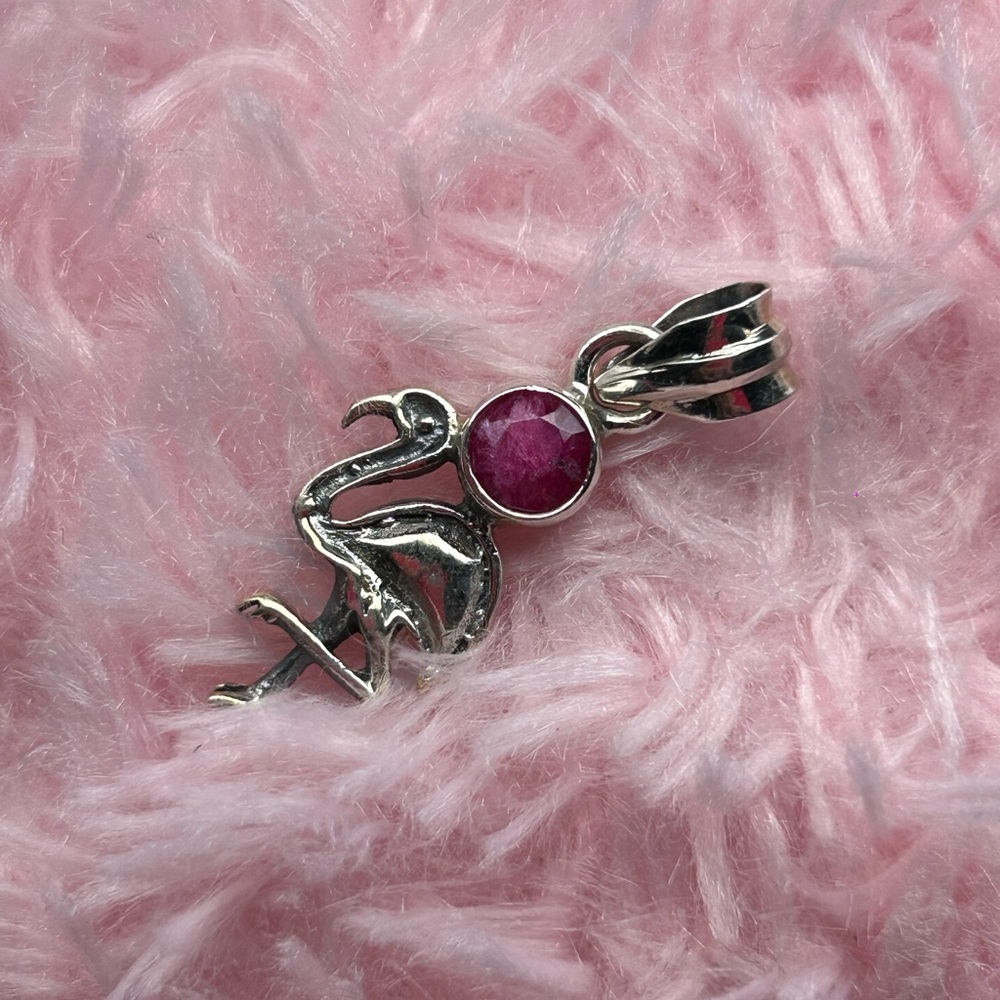 🦩925 Ruby Gemstone Flamazing pendant
